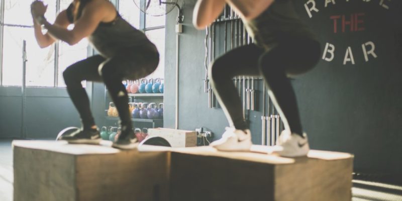 athletes working out in a gym