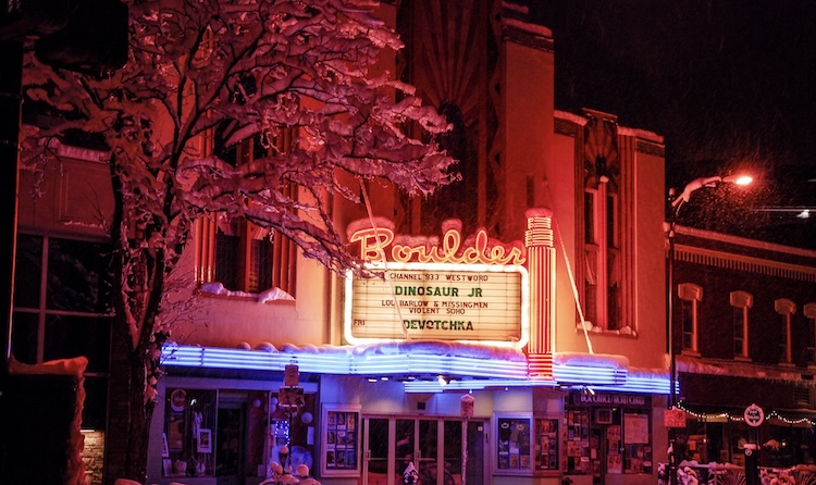 Historic Boulder Theatre venue in downtown Boulder, Colorado